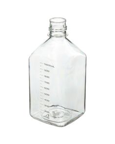 Thermo Scientific 342024-1000 Nalgene PETG Square Media Bottles Without Closure: Sterile, Shrink-Wrapped Trays, 1 L - Clear (Case of 24)