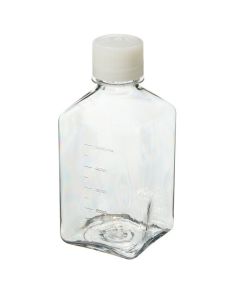 Thermo Scientific 342020-9500 Nalgene Square PETG Media Bottles with Closure: Sterile, Shrink-Wrapped Trays, 500 Expanded - Clear (Case of 48)