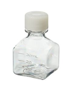 Thermo Scientific 342020-0030 Nalgene Square PETG Media Bottles with Closure: Sterile, Shrink-Wrapped Trays, 30 mL - Clear (Case of 280)