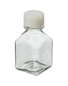 Thermo Scientific 342020-0060 Nalgene Square PETG Media Bottles with Closure: Sterile, Shrink-Wrapped Trays, 60 mL - Clear (Case of 200)