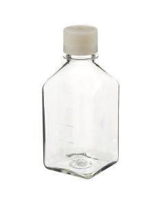 Thermo Scientific 342023-0500 Nalgene Square PETG Media Bottles with Septum Closure: Sterile, Shrink-Wrapped Trays, 500 mL - Transparent (Case of 40)