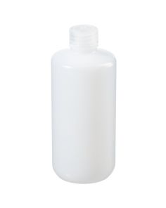 Thermo Scientific 382099-0500 Nalgene Certified Low Particulate Narrow-Mouth HDPE Bottles with Closure: Lab Pack, 500 mL - Natural (Case of 48)