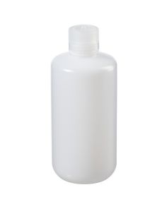 Thermo Scientific 382099-1000 Nalgene Certified Low Particulate Narrow-Mouth HDPE Bottles with Closure: Lab Pack, 1 L - Natural (Case of 24)