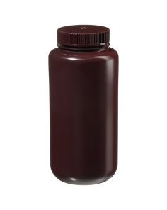 Thermo Scientific 312185-0032 Nalgene Wide-Mouth Opaque Amber HDPE Packaging Bottles with Closure: Bulk Pack, 1000 mL - Opaque Amber (Case of 50)