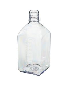 Thermo Scientific 362015-1000 Nalgene Square Polycarbonate Graduated Bottles without Closure: Tray Pack, 1 L - Clear (Case of 24)