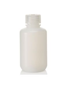 Thermo Scientific 312002-0004 Nalgene Boston Round Narrow-Mouth HDPE Bottles with Closure: Bulk Pack, 125 mL - Natural (Case of 500)