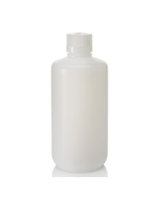 Thermo Scientific 312002-0032 Nalgene Boston Round Narrow-Mouth HDPE Bottles with Closure: Bulk Pack, 1 L - Natural (Case of 50)