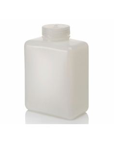 Thermo Scientific 312007-0032 Nalgene Rectangular HDPE Bottles with Closure: Bulk Pack, 1 L - Natural (Case of 50)