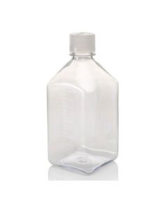 Thermo Scientific 2015-1000 Nalgene Square Polycarbonate Bottles with Closure, 1 L - Translucent (Case of 24)