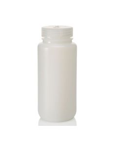 Thermo Scientific 312199-0016 Nalgene Wide-Mouth HDPE IP2 Bottles with Closure: Bulk Pack, 500 mL - White (Case of 125)