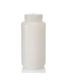 Thermo Scientific 2104-0032 Nalgene Wide-Mouth Lab Quality HDPE Bottles, 1 L - Translucent (Case of 24)