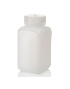 Thermo Scientific 312114-0016 Nalgene Square Wide-Mouth HDPE Bottles with Closure: Bulk Pack, 500 mL - Natural (Case of 125)