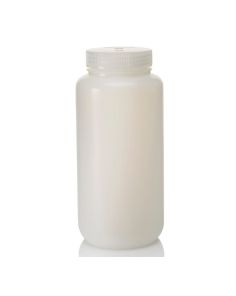 Thermo Scientific 2189-0032 Nalgene Wide-Mouth HDPE Economy Bottles With Closure, 1 L - Translucent (Case of 24)