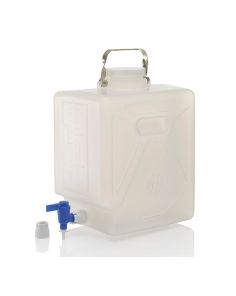 Thermo Scientific 2321-0050 Nalgene Polypropylene, Rectangular Carboy with Spigot - 5.3 gal. / 20 L (4/Cs.)