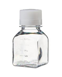 Thermo Scientific 322020-0125 Nalgene Square PETG Media Bottles with Closure: Nonsterile, Shrink-Wrapped Trays, 125 mL - Clear (Case of 96)