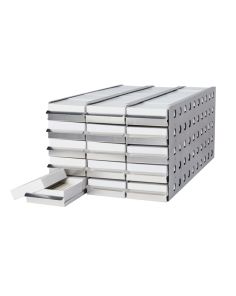 Thermo Scientific RSK600SD4 Shelf Kit for 28cf (600box) upright 4 inner door freers, consists of 6-2 inch box sliding drawer racks and 150 boxes with 100 cell dividers