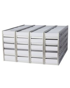 Thermo Scientific RSK400SD4 Shelf Kit for 400 box upright 4 inner door freers, consists of 4-2 inch box sliding drawer racks and 100 boxes with 100 cell dividers