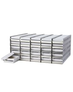 Thermo Scientific RSK23SD4 Shelf Kit for 23cf (400box) upright 4 inner door freers, consists of 5-2 inch box sliding drawer racks and 100 boxes with 100 cell dividers