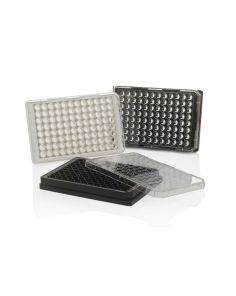 96 Black Plate, Non-Treated Coverglass Surface, No Lid, Non-Sterile, Pack of 5