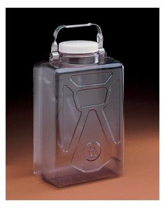 Thermo Scientific DS2213-0050 Nalgene Rectangular Polycarbonate Clearboy Carboy with Closure - 5.3 gal. / 20 L