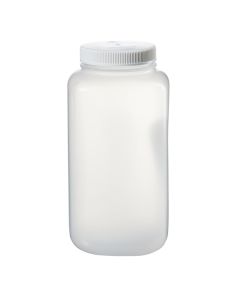 Thermo Scientific 2122-0010 Nalgene Square Wide-Mouth Large PPCO Bottle with Closure: Autoclavable, 4 L - Translucent (Case of 6)