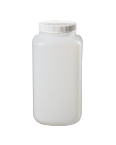 Thermo Scientific 2123-0010 Nalgene Large Square Wide-Mouth HDPE Bottle With Closure, 4 L - Translucent (Case of 6)