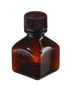 Nalgene™ Square Amber PETG Media Bottles with Closure: Nonsterile, Shrink-Wrapped Trays