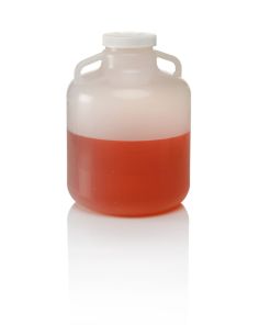Thermo Scientific 2234-0050 Nalgene LDPE, Wide-Mouth Carboy with Handle - 5.3 gal. / 20 L (4/Cs.)