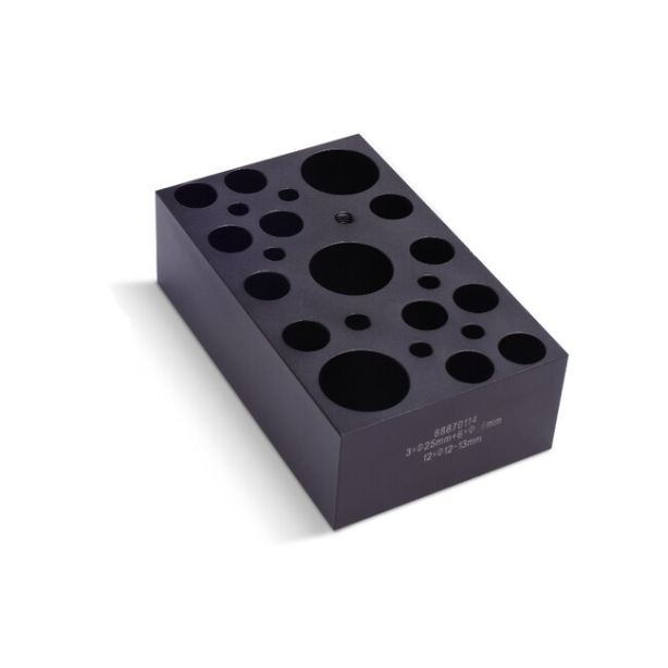 Block, 22 mm, 13 mm and 6 mm dia.