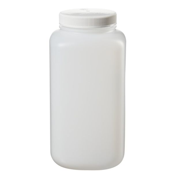 Nalgene™ Large Square Wide-Mouth HDPE Bottle with Closure