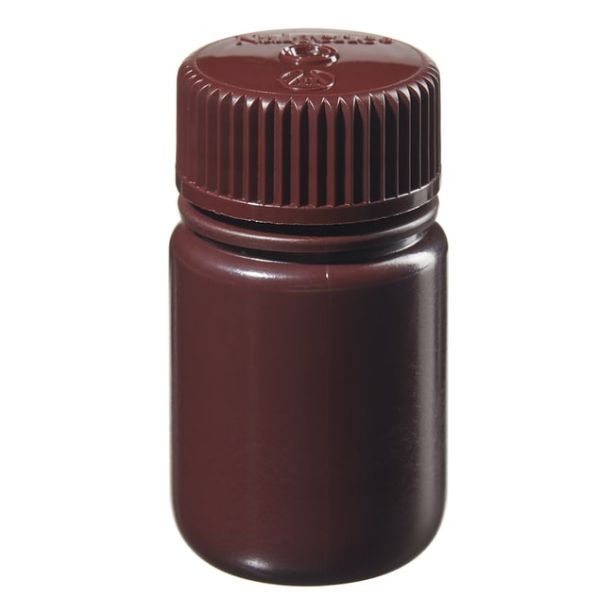 Nalgene™ Wide-Mouth Opaque Amber HDPE Bottles with Closure: Bulk Pack