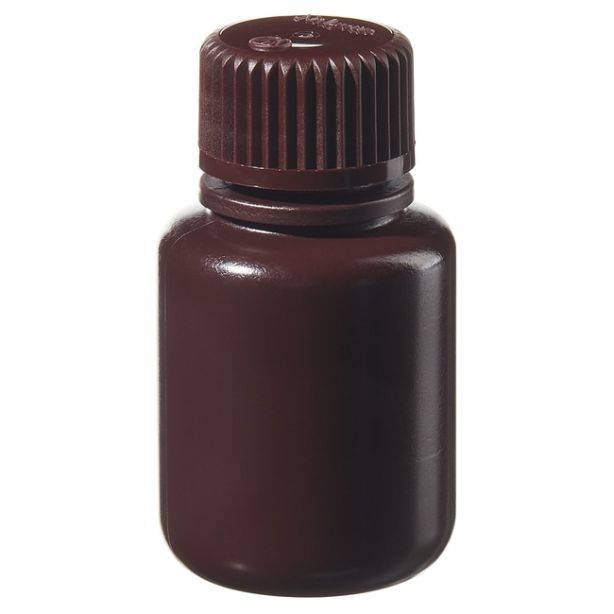 Nalgene™ Boston Round Narrow-Mouth Opaque Amber HDPE Bottles with Closure: Bulk Pack