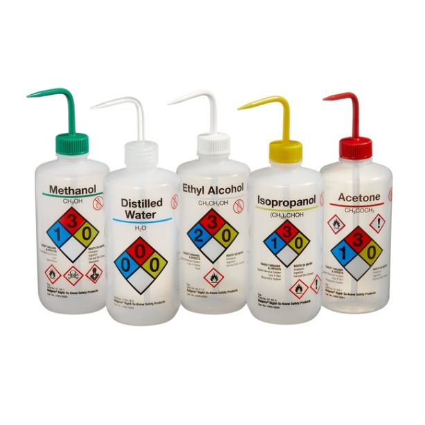 Nalgene™ Narrow-Mouth Right-to-Know LDPE Wash Bottles