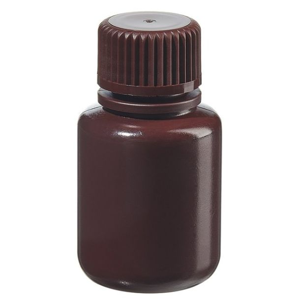 Nalgene™ Narrow-Mouth Opaque Amber HDPE Packaging Bottles with Closure: Bulk Pack