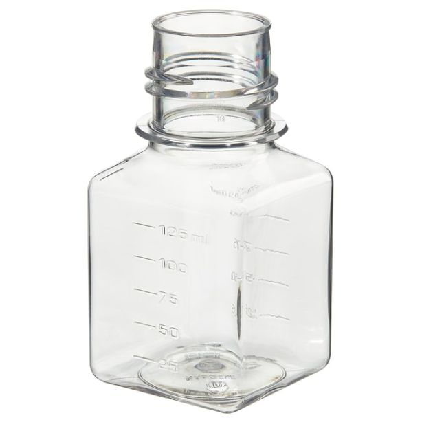 Nalgene™ Square PET Media Bottles without Closure: Sterile, Shrink-Wrapped Trays